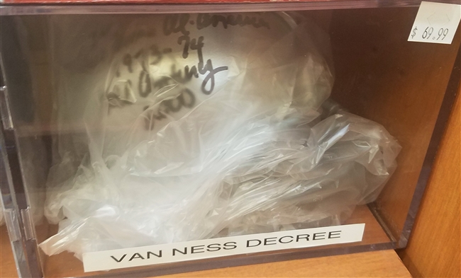 Van Ness Decree Signed Mini Helmet w/Case