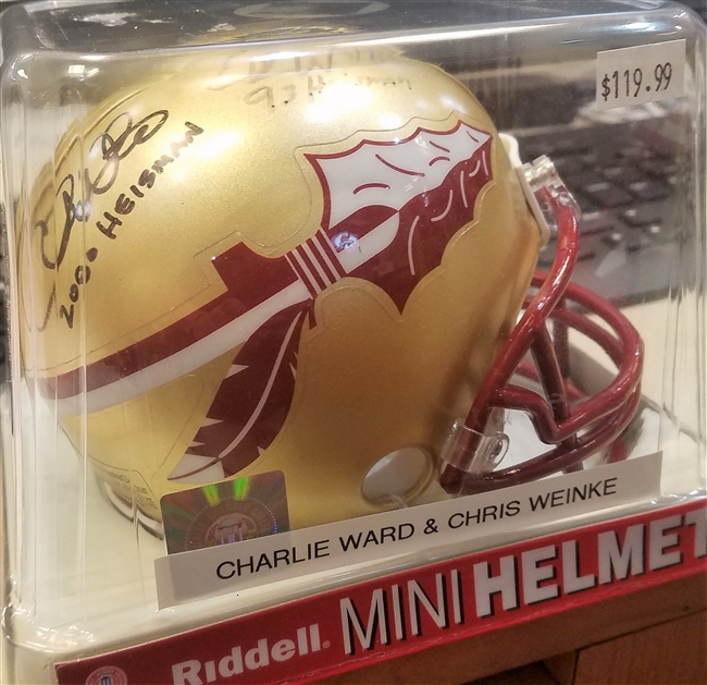 Charlie Ward & Chris Weinke Signed Mini Helmet