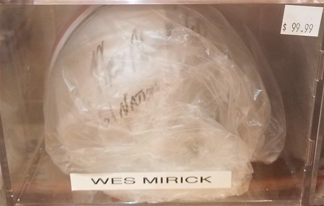 Wes Mirick Signed Mini Helmet w/Case