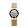 Bering ladies polished gold watch with Swarovski elements