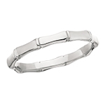 10k white gold bamboo stackable ring