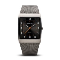 Bering titanium brushed grey black dial watch