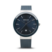 Bering men's ceramic bezel blue watch