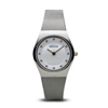 Bering ladies brushed silver watch with Swarovski elements