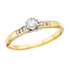 10k white & yellow gold diamond engagement ring with matching band