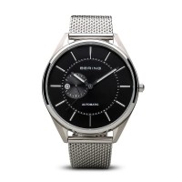 bering automatic men's black dial watch