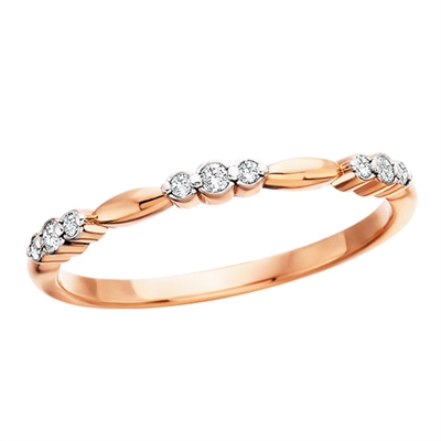 10k rose gold bubble stackable diamond ring