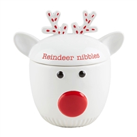 Mud Pie Christmas character small reindeer ceramic treat jar