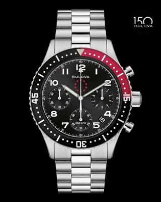 Men's Bulova Marine Star Heritage black dial watch