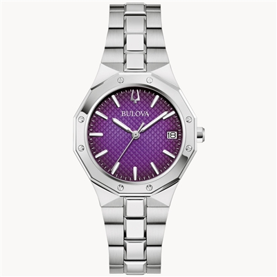 ladies Bulova prestige purple dial watch