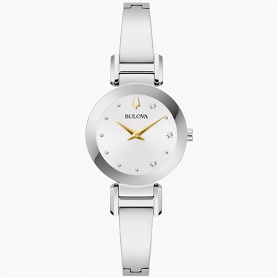 Ladies silver tone diamond Bulova watch by Marc Anthony