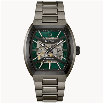 men's bulova green dial manquina automatic watch