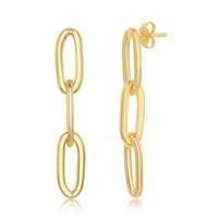 gold plated sterling silver paperclip fashion dangle earrings