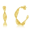 sterling silver gold plated twisted hoop earrings