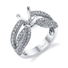 Venetti 14k white gold diamond semi mount engagement ring