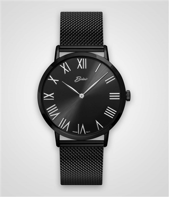 Men's black mesh band black dial Belair watch