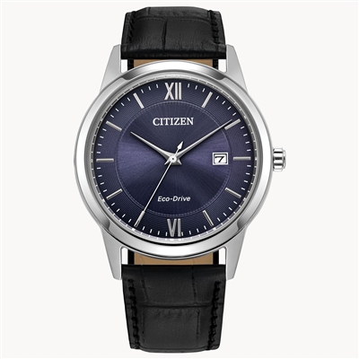 men's citizen classic eco-drive blue dial watch