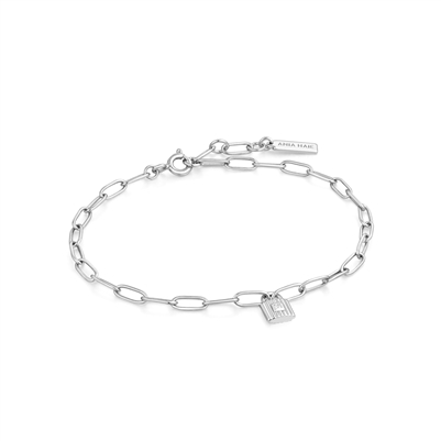 Ania Haie under lock & key silver chunky chain padlock bracelet