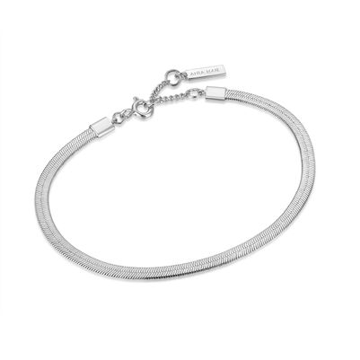 Ania haie link up silver flat snake chain bracelet