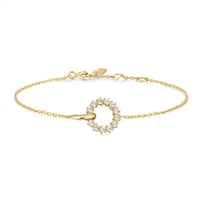Ania Haie gold plated cubic zirconia interlinked circles pave bracelet