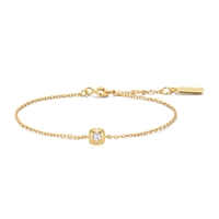 Ania Haie tide echo gold modern bezel set cz solitaire bracelet