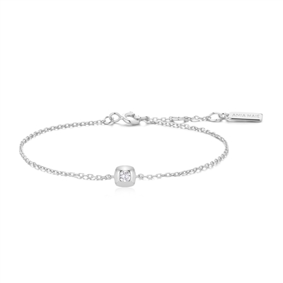 Ania Haie tide echo silver modern bezel set cz solitaire bracelet
