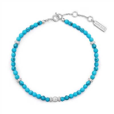 Ania Haie ripple joy sterling silver lab created turquoise beaded bracelet