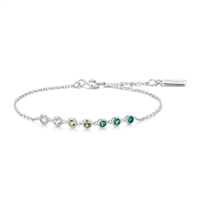 Ania Haie ripple joy sterling silver green cz station bracelet
