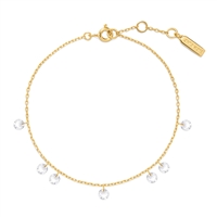 Ania Haie starlit drops gold cz droplet station bracelet