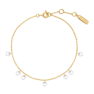 Ania Haie starlit drops gold cz droplet station bracelet