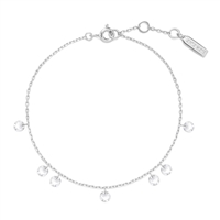 Ania Haie starlit drops silver cz droplet station bracelet