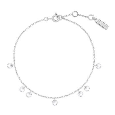 Ania Haie starlit drops silver cz droplet station bracelet