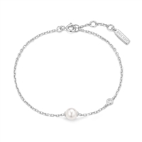 Ania Haie luna gaze sterling silver shell pearl & bezel set cz sparkle bracelet