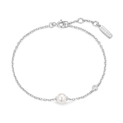 Ania Haie luna gaze sterling silver shell pearl & bezel set cz sparkle bracelet