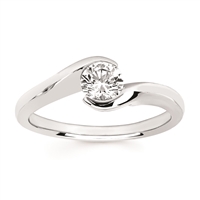 14k white gold 1/2 carat round engagement ring