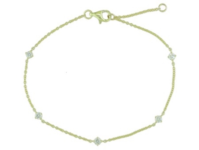 14k yellow gold dainty diamond bracelet