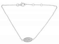 14k white gold diamond oval pave bracelet