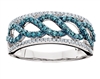 Blue & White Diamond Swirl Ring
