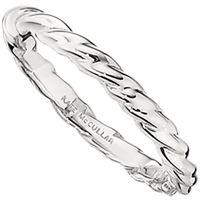 white gold rope detail stackable ring