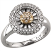 Two Tone Diamond Circle Ring