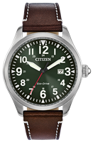 Men's Citizen eco drive green dial Garrison watch