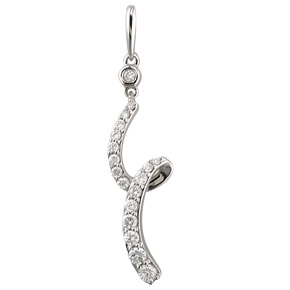 White gold diamond twist necklace