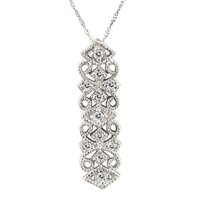White gold & diamond vintage necklace