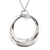 Sterling silver big circle necklace with diamond