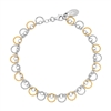 frederic duclos sterling silver & yellow gold plated circle soiree bracelet