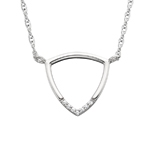 10k white gold & diamond geometric triangle necklace