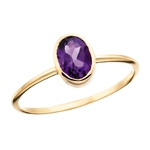 10k yellow gold amethyst stackable ring