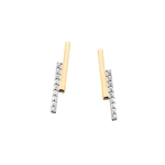 petite yellow gold diamond bar earrings