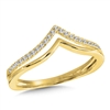 14k yellow gold split shank chevron diamond ring