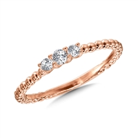 14k rose gold 3 diamond promise ring